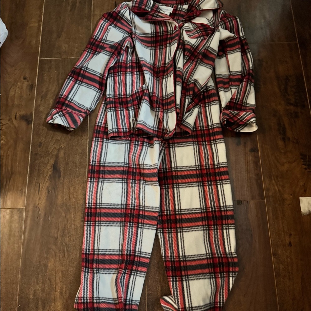Plaid Kids Pajamas - Red and White